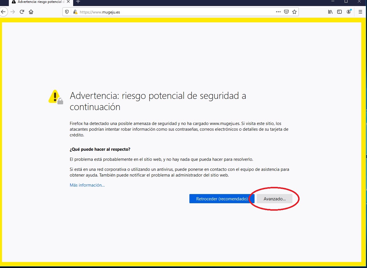 Advertencia de seguridad